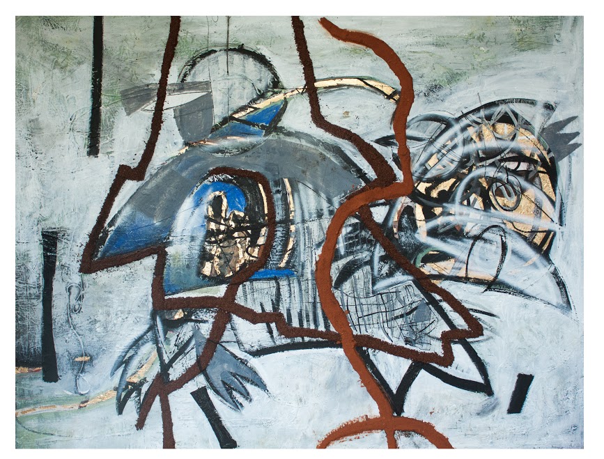 ,,Nasuprot,, 145x130, kombinovana tehnika 2015